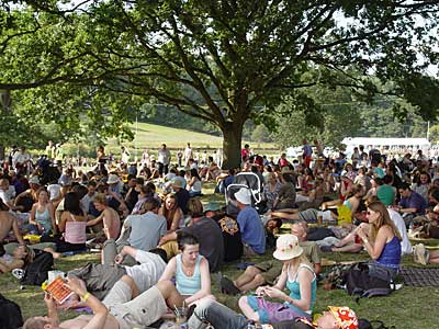Under the tree, Big Chill festival, Eastnor Castle 2004, England UK