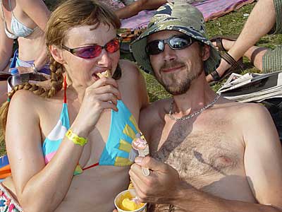 Ice creams, Big Chill festival, Eastnor Castle 2004, England UK