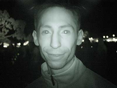 Infra red face, Big Chill festival, Eastnor Castle 2004, England UK