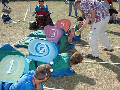 Snail race, Big Chill festival, Ledbury, Herefordshire, England UK