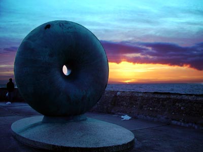 Sculpture and sunset, Palace Pier, Brighton Jan 2003