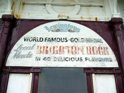 Brighton Rock, West Pier kiosk, Brighton West Pier, Brighton, October 2003