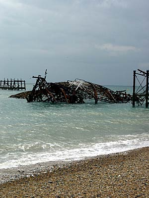 Sunken concert hall, Brighton West Pier, Brighton, East Sussex