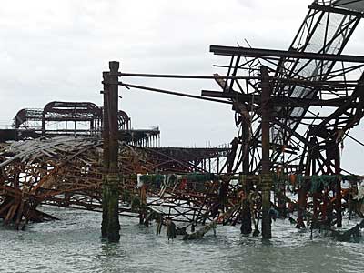 Sunken concert hall, Brighton West Pier, Brighton, East Sussex