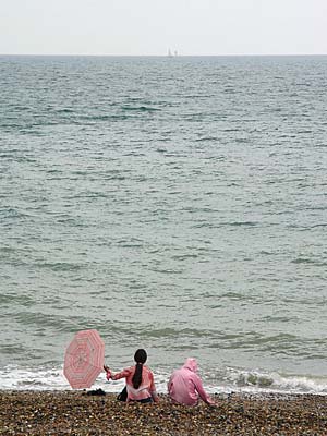 Checking the weather, Brighton West Pier, Brighton, East Sussex