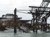 Splintered ironwork, West Pier