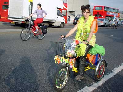 Flowery Bike,  Waterloo Bridge, London 31st May 2002