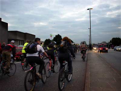 Over Waterloo Bridge, Critical Mass, London 27th Sept 2002
