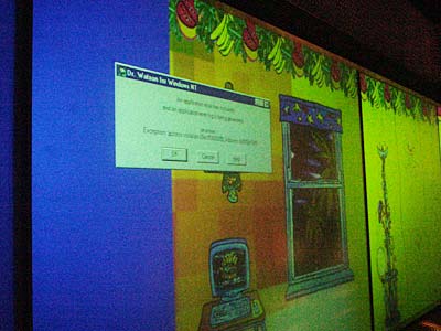 Oops! Learning Zone computer error, Millennium Dome