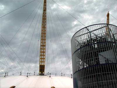 Ventilation unit and Dome view, Millennium Dome, 19th July 2003 Greenwich, London
