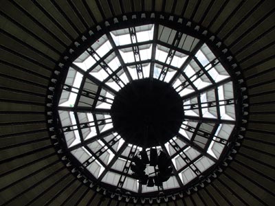 Looking up to the roof, Millennium Dome, 19th July 2003 Greenwich, London