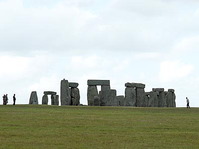 Passing Stonehenge on the way to Glastonbury, Glastonbury Festival, June 2004