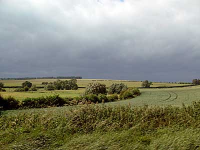 Through Somerset countryside, On the way to Glastonbury, Glastonbury Festival, June 2004