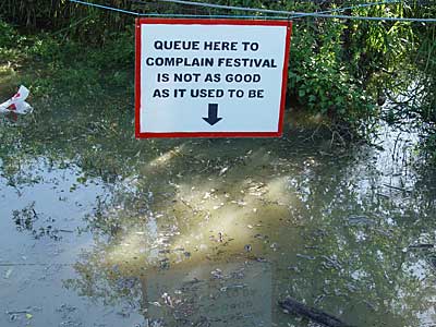 Queue to complain that the festival is not as good as it was, Glastonbury Festival, June 2004