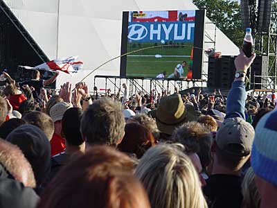England v Portugal, Euro 2004 quarter final, Glastonbury Festival, June 2004