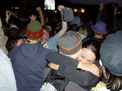 Goal! England v Portugal, Euro 2004 quarter final, Glastonbury Festival, June 2004