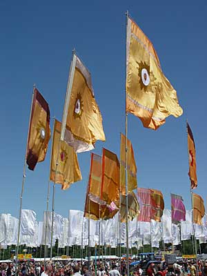 Flags, Jazz Field, Glastonbury Festival, June 2004
