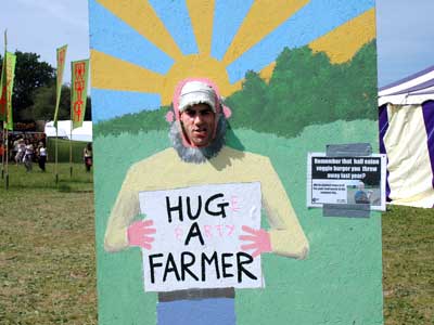 Hug a Farmer, Glastonbury Festival, Pilton, Somerset, England June 2005