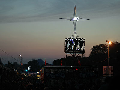 Dusk by the Leftfield Stage, Glastonbury Festival, Pilton, Somerset, England June 2005
