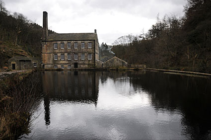 Hardcastle Crags and Gibson Mill, National Trust, South Pennines, near Hebden Bridge, west Yorkshire, England; photos of a short walk