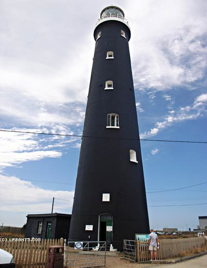 Dungeness lighthouse, Dungeness, Romney Marsh, on the south coast of Kent, England