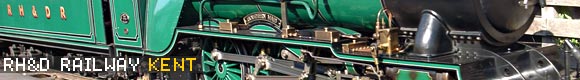 Romney, Hythe and Dymchurch Railway, steam railway running from Hythe via Dymchurch, St. Mary's Bay, New Romney and Romney Sands to Dungeness on the south coast of Kent, England