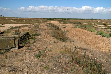 Dungeness railway station, site of the South Eastern Railway, Dungeness, Romney Marsh, on the south coast of Kent, England