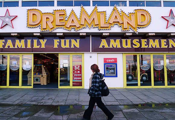 Dreamland, Margate, photos of the world's first amusement park of historic rides and surrounding cinema and shops, November, 2009