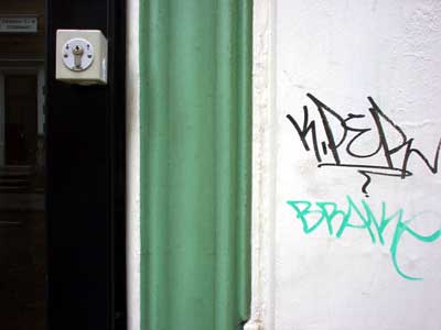 Shopfront and graffiti