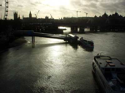 Millennium Wheel and Hungerford Bridge, London