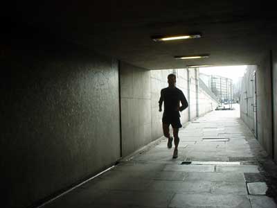 Jogger, Albert Embankment, London, March 2002