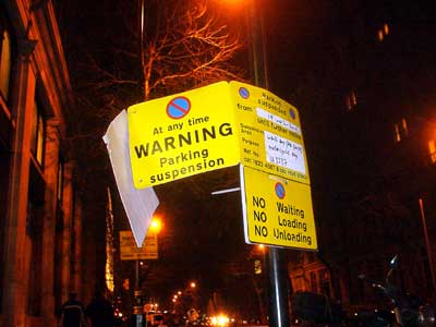 Broken street sign, Northumberland Avenue, WC2