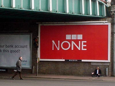 Subverted BBC poster, Herne Hill, south London