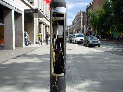 Broken Lampost, Tottenham Court Road, London