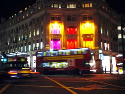 Oxford Circus at night, London