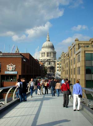 Millennium Bridge and St Paul's, London