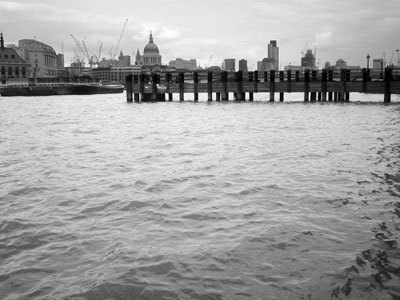 High tide by the OXO Tower, London