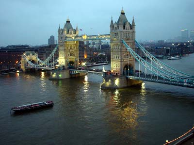 Tower Bridge from the top of the GLA Building, London