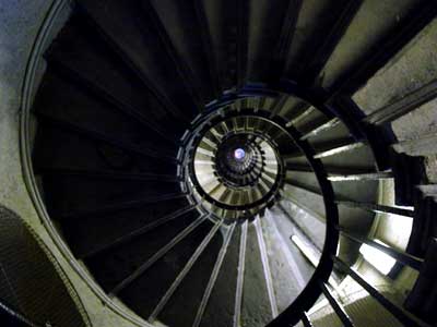 Climbing the stairs, London Monument, Fish Street Hill, London EC3