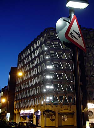 Street sign and car park, Marylebone Lane