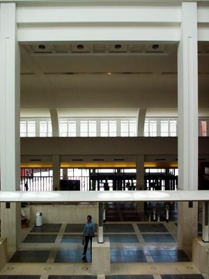Interior, British Library, Euston Road, London, June 2003