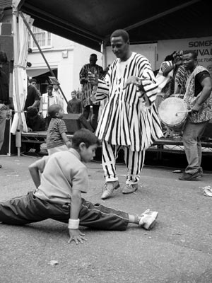 African band dancer, Somerstown Festival of Cultures, St Pancras, London