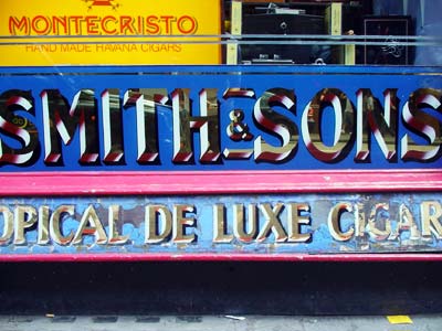 G. Smith & Son, tobacconist,  74 Charing Cross Road, Soho, London