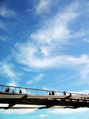 Millennium Bridge over the River Thames, London