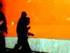 Shadow and orange billboard, Covent Garden