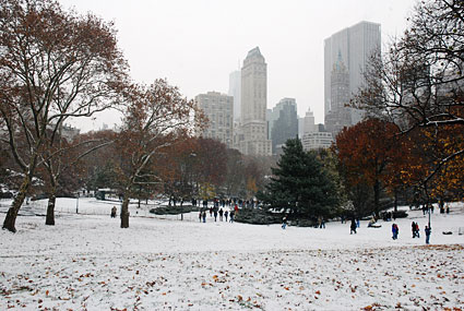 Photos of Central Park in the snow, Manhattan, New York, NY, US, December 2007