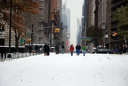 Photos of Central Park in the snow, Manhattan, New York, NY, US, December 2007