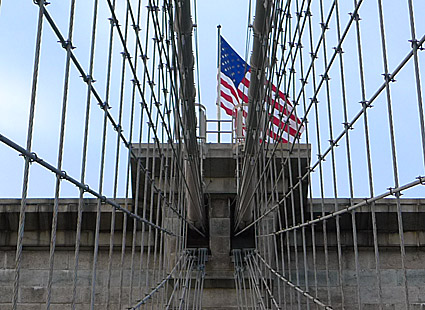 American flags, stars and stripes on the streets of New York - photographs and feature