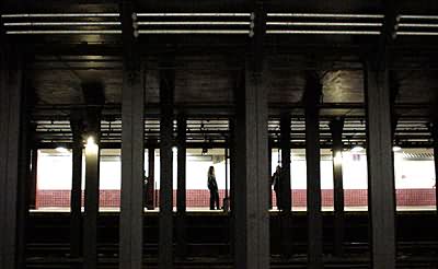 waiting for the subway train