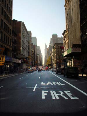 Looking down Broadway, Manhattan, New York